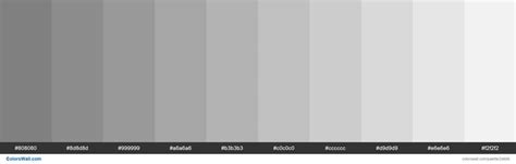 Tints of Gray #808080 hex color | Hex colors, Web safe colours, X11 color