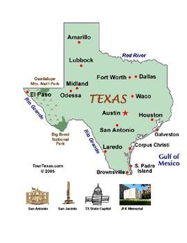 Map Of Texas Landmarks