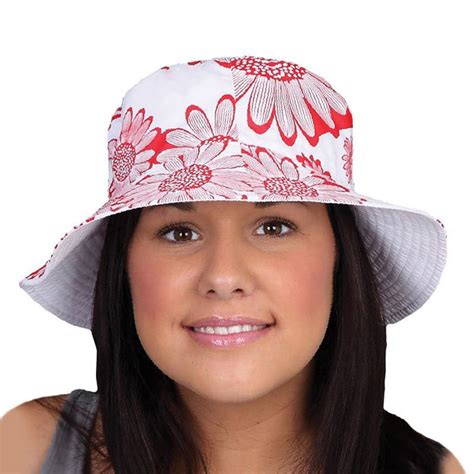 Ladies & Girls Fashion Floral Pattern Summer Reversible Bucket Hat (Black): Amazon.co.uk: Clothing