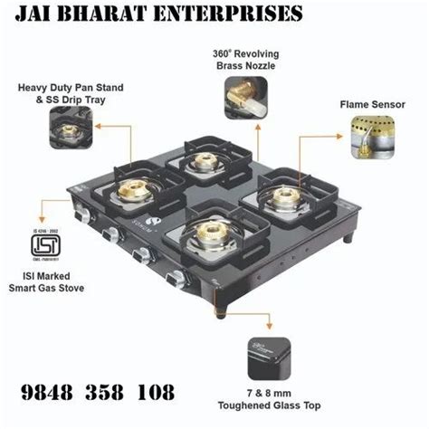 Safety Gas Stove at Rs 8999 | Four Burner Gas Stove in Hyderabad | ID ...