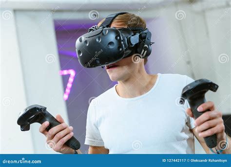 Young Man is Playing VR Games Stock Image - Image of businessman ...