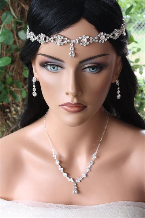 Gorgeous Bridal Head Circlet, Head Piece, Head Dress, Forehead Necklace, Rhinestone - Etsy UK ...