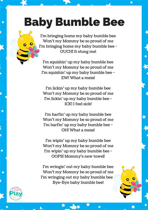 Baby Bumble Bee Song: Activities and Lessons - Craft Play Learn