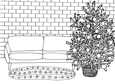 Living Room Wall Coloring Pages