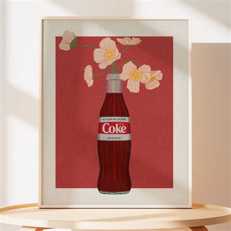 Diet Coke Artwork Botanical Diet Coke Home Decor Quirky Floral Wall Art ...