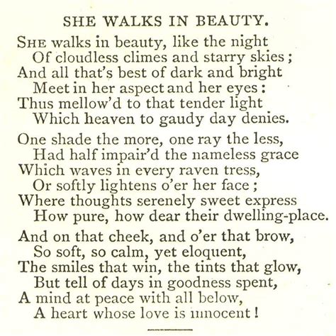 Lord Byron - She Walks in Beauty | grandaughters | Pinterest