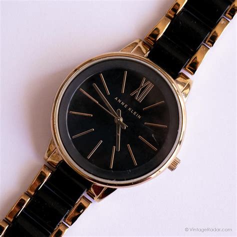 Vintage Black Dial Anne Klein Watch | Elegant Ladies Wristwatch – Vintage Radar