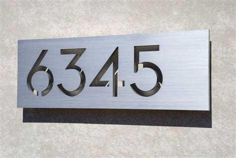 Modern House Numbers Aluminum Plaque Modern Font #wwwmoderndwellnumberscom #ModernFont ...