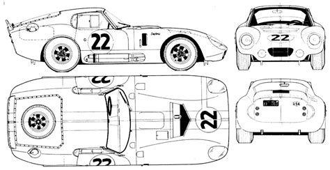 1966 Shelby Daytona Cobra Coupe blueprints free - Outlines