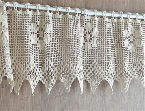 Hand Crochet Lace Kitchen Cafe Window Curtain Valance Country | Etsy