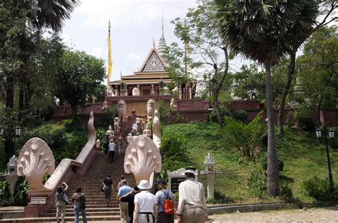 Visiting Wat Phnom in Phnom Penh, Cambodia