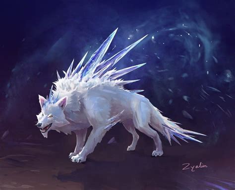 Ice Wolf | Fantasy beasts, Fantasy monster, Fantasy creatures