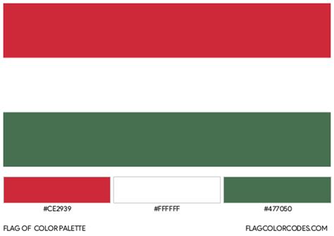 Hungary flag color codes