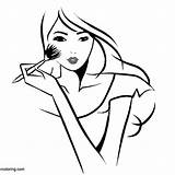 Makeup Coloring Pages Eyeshadow Bottle Heels  Free Printable sketch template