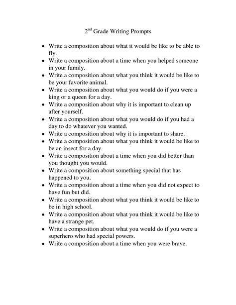 Writing Prompts 2nd Grade Printable