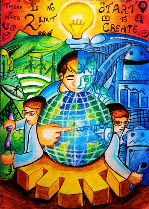 #🆕Poster on IMPACT OF TECHNOLOGY ON SOCIETY made by me #handmade ️ ️🤩🤩🤩 | Poster drawing ...