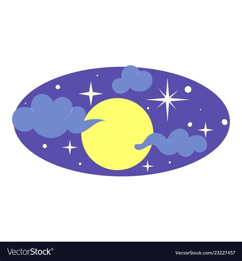 Full moon on sky icon cartoon style Royalty Free Vector