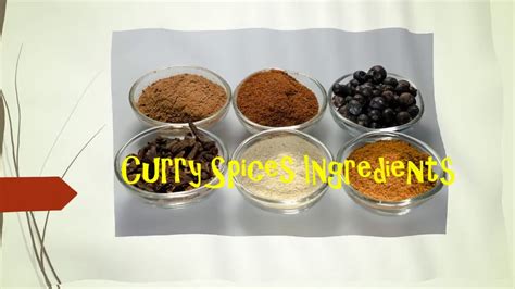 Curry Spices Ingredients - YouTube