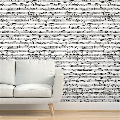 Music Notes Wallpaper Black and White Music Notes by - Etsy