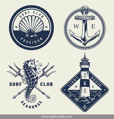 Nautical logo templates | Nautical logo, Logo design, Nautical labels