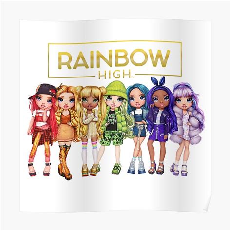 "Rainbow High main characters and logo " Poster for Sale by Redbubblofficia | Redbubble