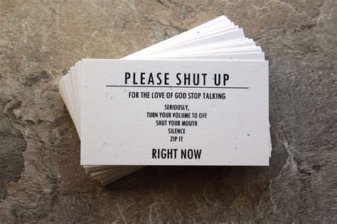 Please Shut Up... Funny Business Cards Boxed Set of 50 - Etsy