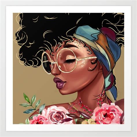 Solitude Blank: African American Black Woman Artwork Art Print by newcrownsandthrones | Society6