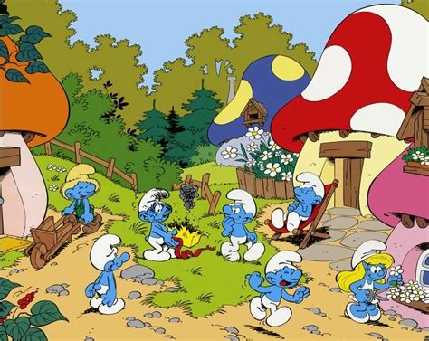 The Smurfs village | Smurf village, Smurfs, 80s cartoons