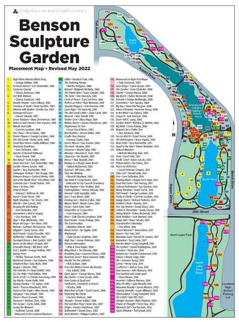 Loveland High Plains Arts Council - Benson Sculpture Garden Map & Guide