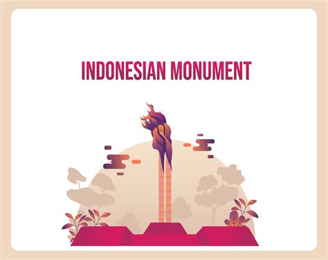 Indonesian Monument Illustration. Bandung Lautan Api. 6877945 Vector Art at Vecteezy