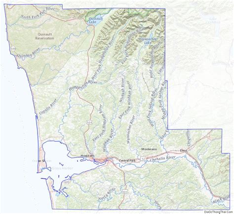 Map of Grays Harbor County, Washington - Thong Thai Real