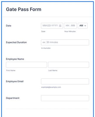 Gate Pass Form Template | Jotform