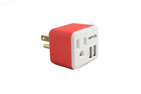 PowX-2 Wall Outlet with 2 USB Ports by RapidX Red