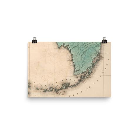 Florida Keys Map 1883 Vintage Nautical Atlas Poster - Etsy