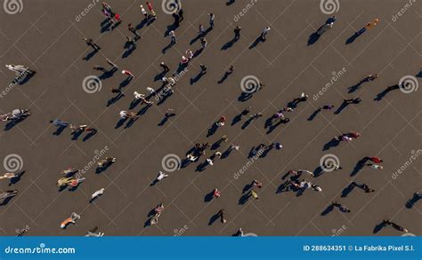 Aerial view of a crowd stock illustration. Illustration of highangle ...