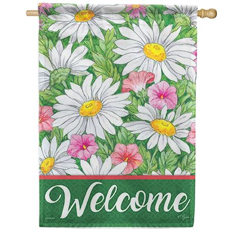 Carson Double Sided House Flag - Daisy Field, 28 x 40 Inch Holiday Outdoor Seasonal Yard ...