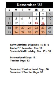 Canyon Ridge Elementary School - School District Instructional Calendar - North East Isd - 2022-2023