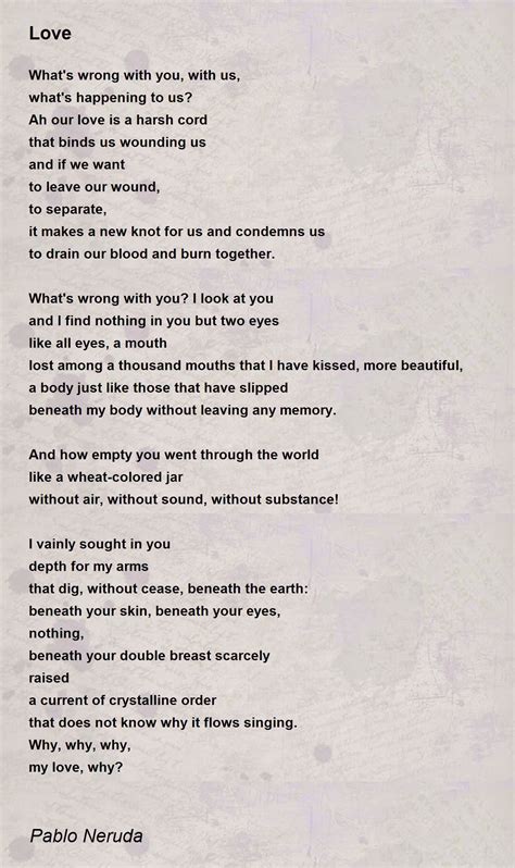 Love - Love Poem by Pablo Neruda