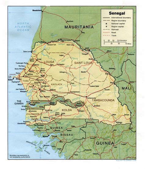 Sénégal - relief • Carte • PopulationData.net