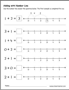 Number line worksheets for preschool kids