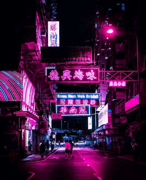 Japanese Streets Neon Pink Purple Lights | Pink neon wallpaper, Dark ...