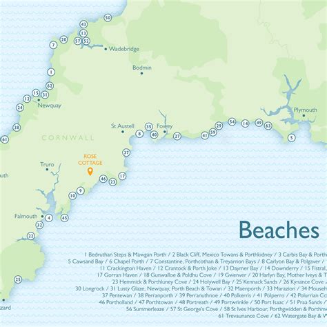 Cornwall Beaches Map Art Print / Personalised Giclee Beach Map - Etsy