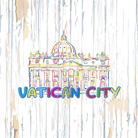 Vatican City Panorama Sketch Stock Vector - Illustration of cityscape ...