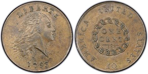 1793 1C Chain, S-3, BN (Regular Strike) Flowing Hair Large Cent - PCGS ...