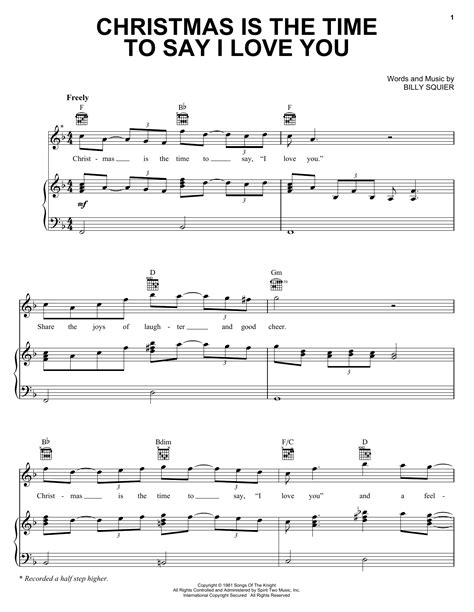 Christmas Is The Time To Say I Love You | Sheet Music Direct