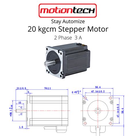 20 kgcm Stepper Motor Nema 23, Step Angle: 1.8 Degree at Rs 1700 in ...