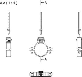 Yoke Pipe Clamp Bracket 150mm Concrete Kit [Two Piece Bolted Clamp ...