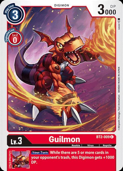 Digimon Trading Card Game 2020 V.1 Single Card Common Guilmon BT2-009 - ToyWiz