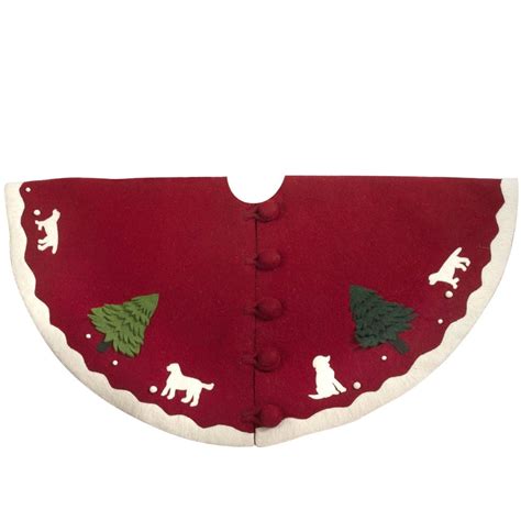 Handmade Christmas Tree Skirt in Hand Felted Wool - Dogs with Trees on ...