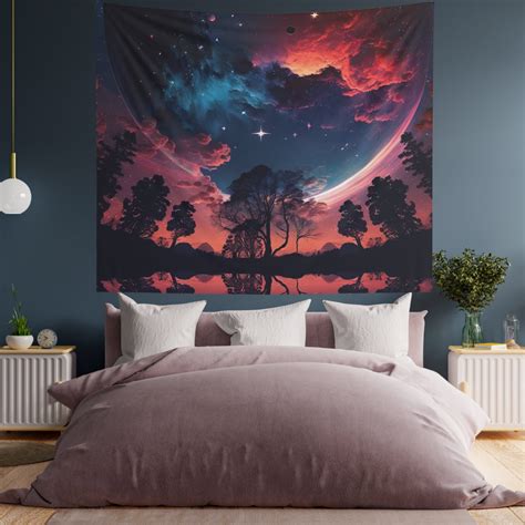 Large Wall Tapestry Aesthetic Trippy Room Decor Moon - Etsy